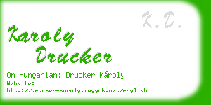 karoly drucker business card